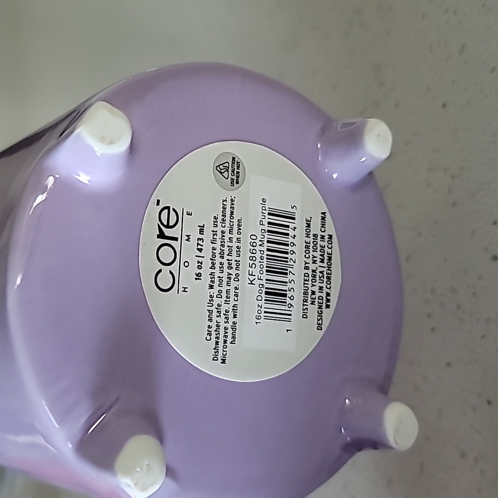 NWT Core Home Dog Footed Mug 16 oz - Purple; Mug 16 oz - Blue - Picture 2 of 7